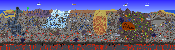 Map of Terraria seed 1000