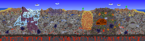 Map of Terraria seed 2107651456