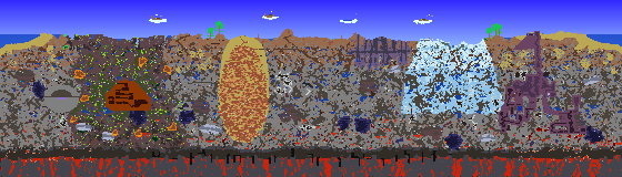 Map of Terraria seed 2147483647