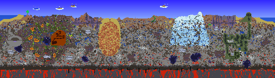 Map of Terraria seed 2201514445423333