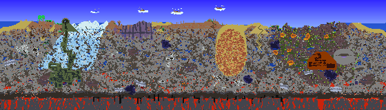 Map of Terraria seed 1064