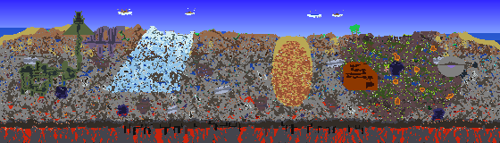 Map of Terraria seed 1.1.1.737622313 on 1.4.5