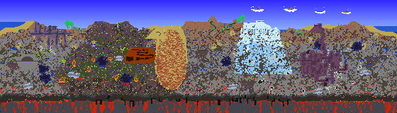 Map of Terraria seed 987654321