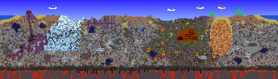 Map of Terraria seed 1.1.1.995857938 on 1.4.5