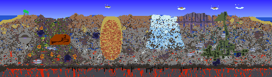 Map of Terraria seed 9999