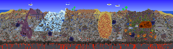 Map of Terraria seed 1.1.1.Shockbyte on 1.4.5