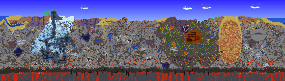 Map of Terraria seed moon lord
