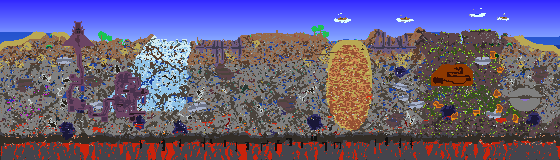 Map of Terraria seed 1.1.1.thisisaverygoodseed on 1.4.5