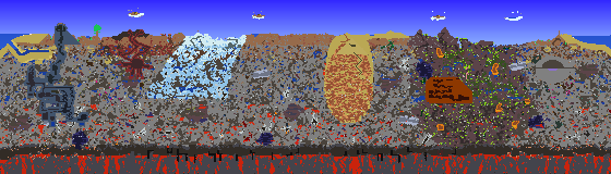 Map of Terraria seed 1000