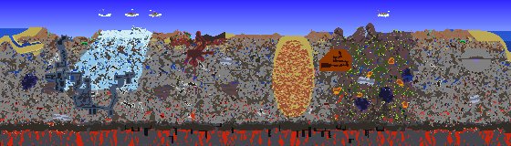 Map of Terraria seed 1291726360