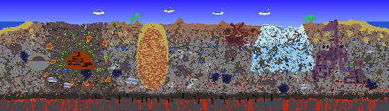 Map of Terraria seed 2147483647