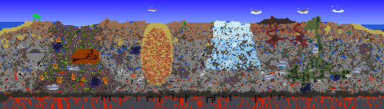 Map of Terraria seed 9999