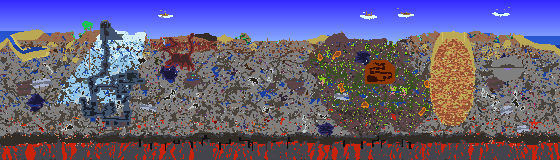 Map of Terraria seed moon lord