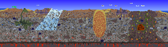 Map of Terraria seed 69420