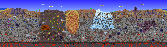 Map of Terraria seed 2.1.1.thisisaverygoodseed on 1.4.5
