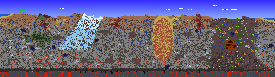 Map of Terraria seed 69420