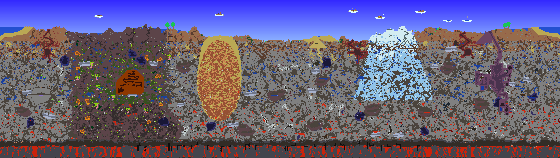 Map of Terraria seed 2.1.2.Shockbyte on 1.4.5