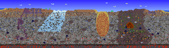 Map of Terraria seed 3.1.1.Shockbyte on 1.4.5