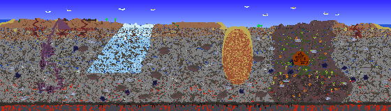 Map of Terraria seed 3.1.2.Shockbyte on 1.4.5